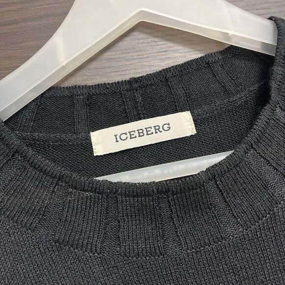 Iceberg Peanuts Sweater Snoopy Graphic Knit Black White Italy Women's Long XS S - Picture 2 of 4